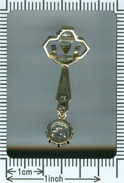 Stylish Art Deco diamond pendant in two colors 18K gold